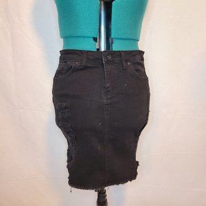 Black Denim Skirt